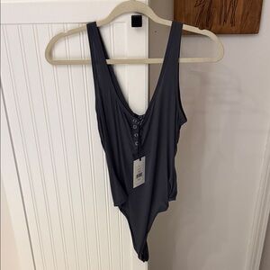 Revolve Women's Gray Sleeveless bodysuit
